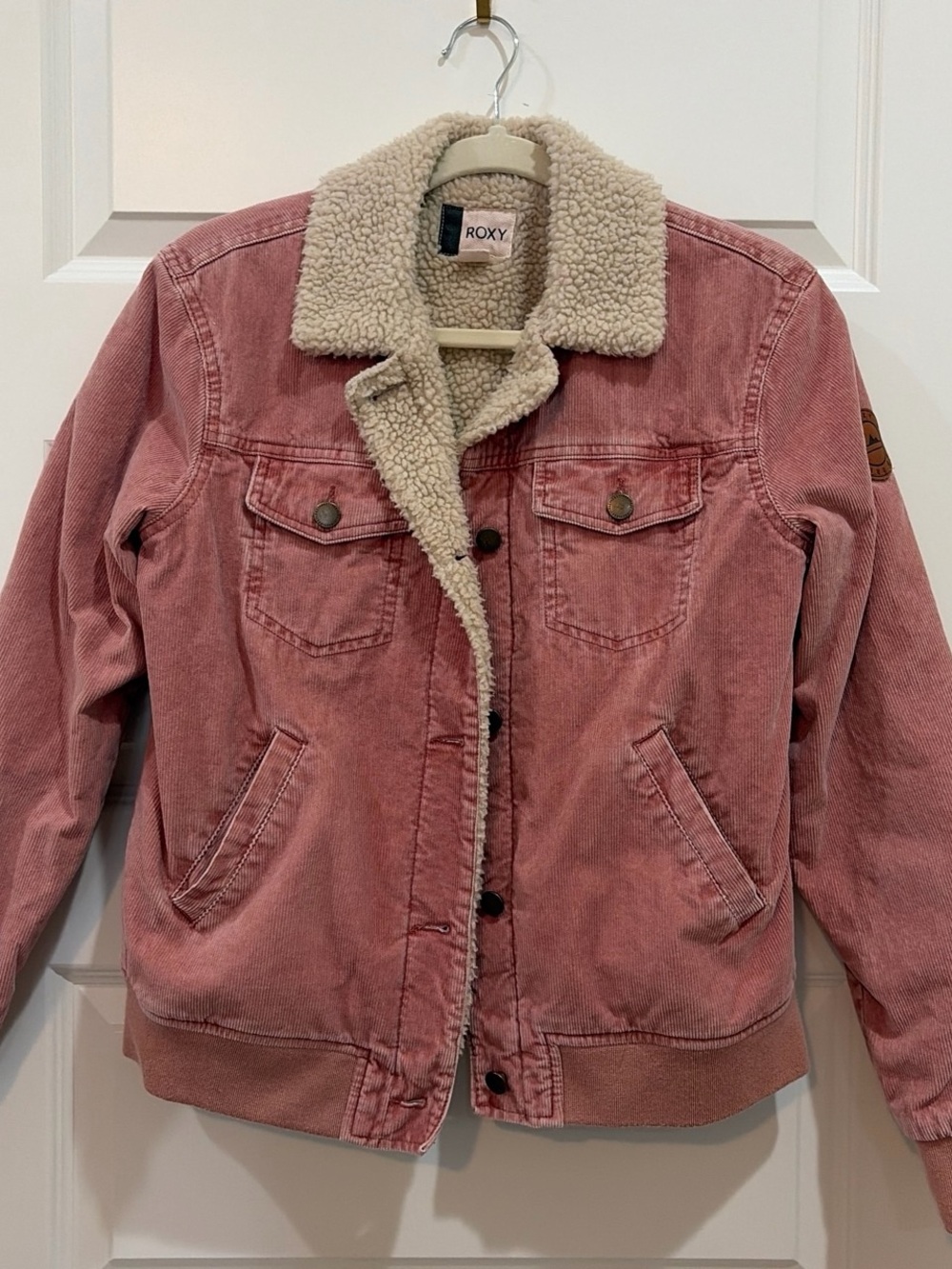 Roxy Pink Corduroy Sherpa-Lined Jacket Sz 6/ XS